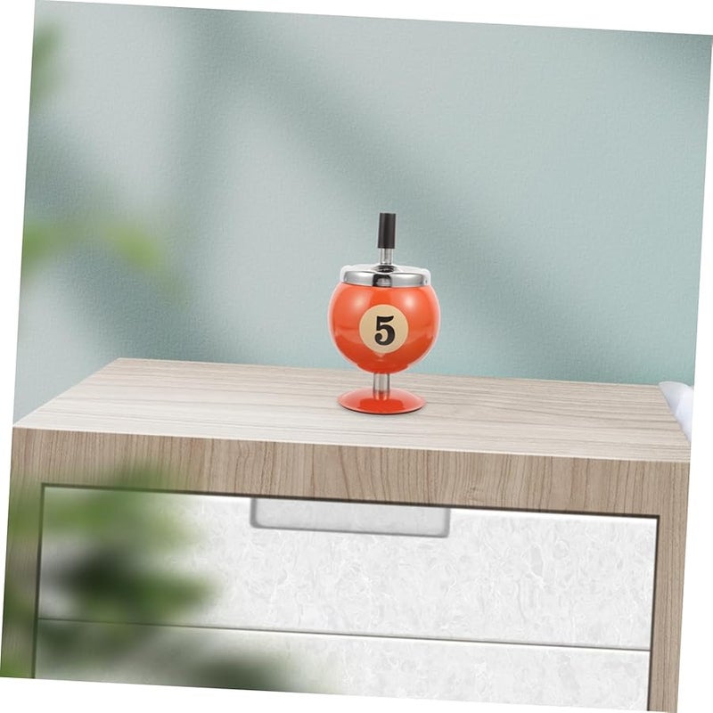 طفاية تلقائية على شكل كرة البلياردو لسلة الرماد حامل الرماد للمكتب والهواء الطلق - Image 4